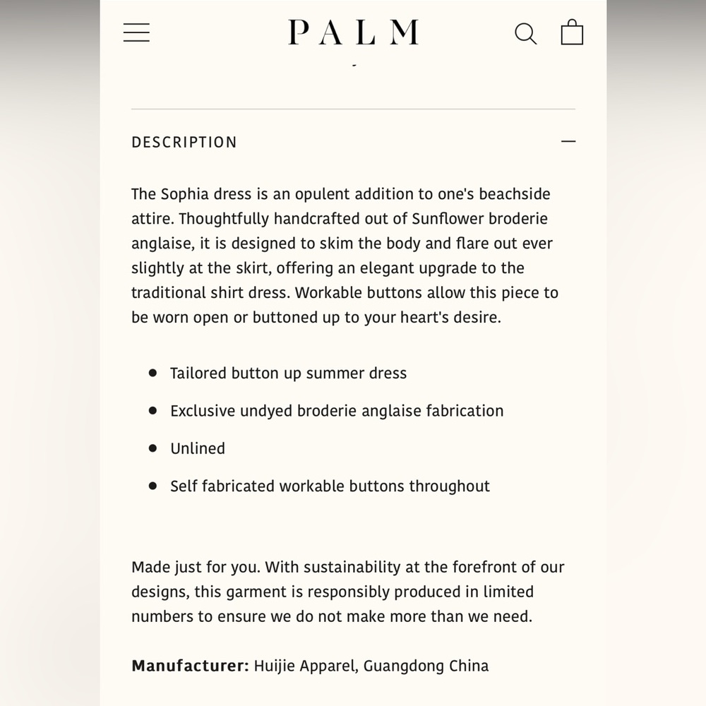 PALM Sophia Button Up White Eyelet Dress Coverup NWT - Picture 15 of 16